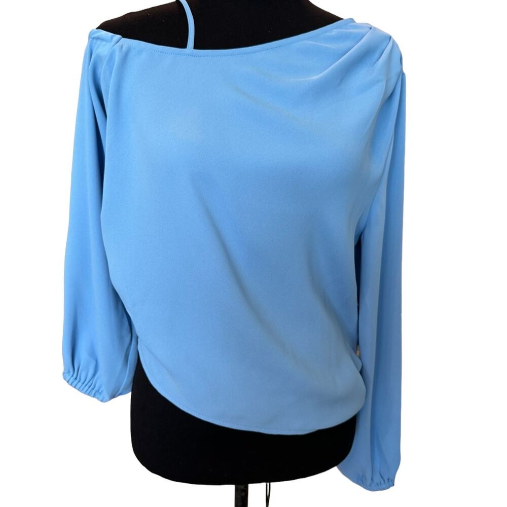 New ~ OPEN EDIT ~ Beautiful Pleated Asymmetric Top Size XXS Oversized - Picture 3 of 7
